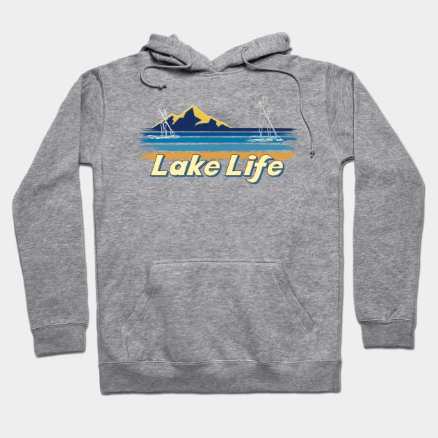 Lake Life Paddleboard SUP paddling Hoodie by Surfer Dave Designs